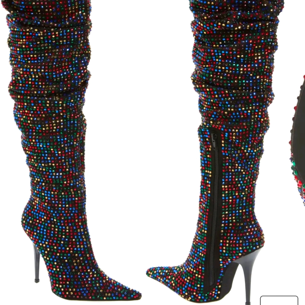Jeffrey Campbell rhinestone boots size 10